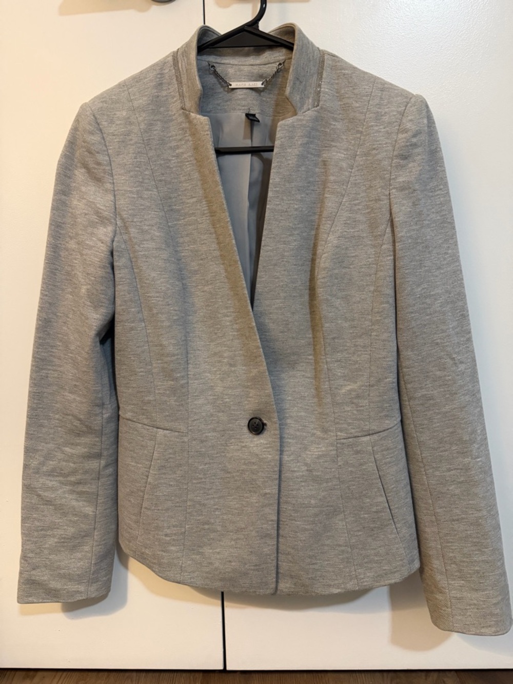 White House Black Market Light Gray Single-Button Tailored Blazer
